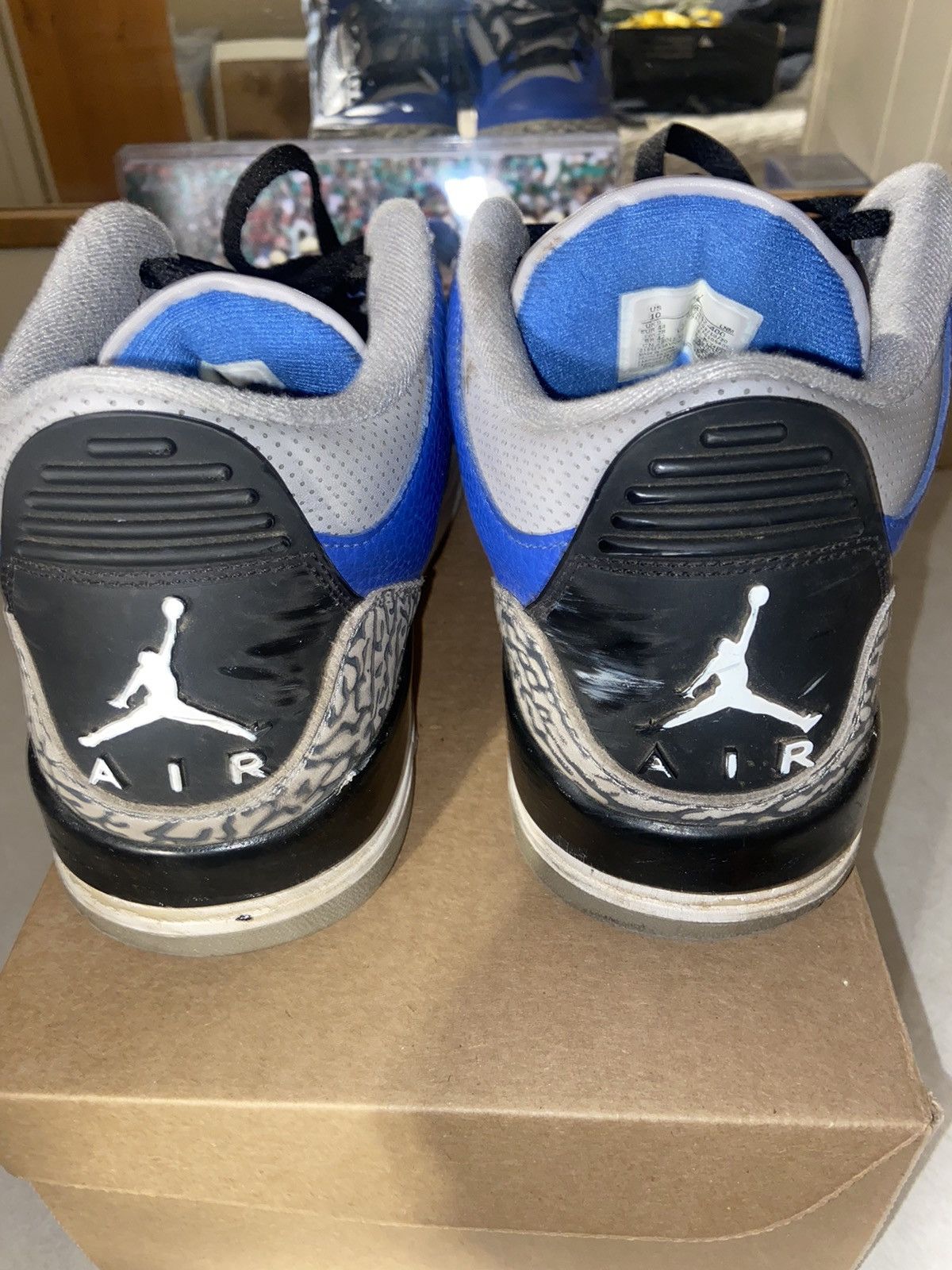 Jordan Brand Air Jordan Retro 3 Varsity Royal Cement Size US 10 / EU 43 - 4 Thumbnail