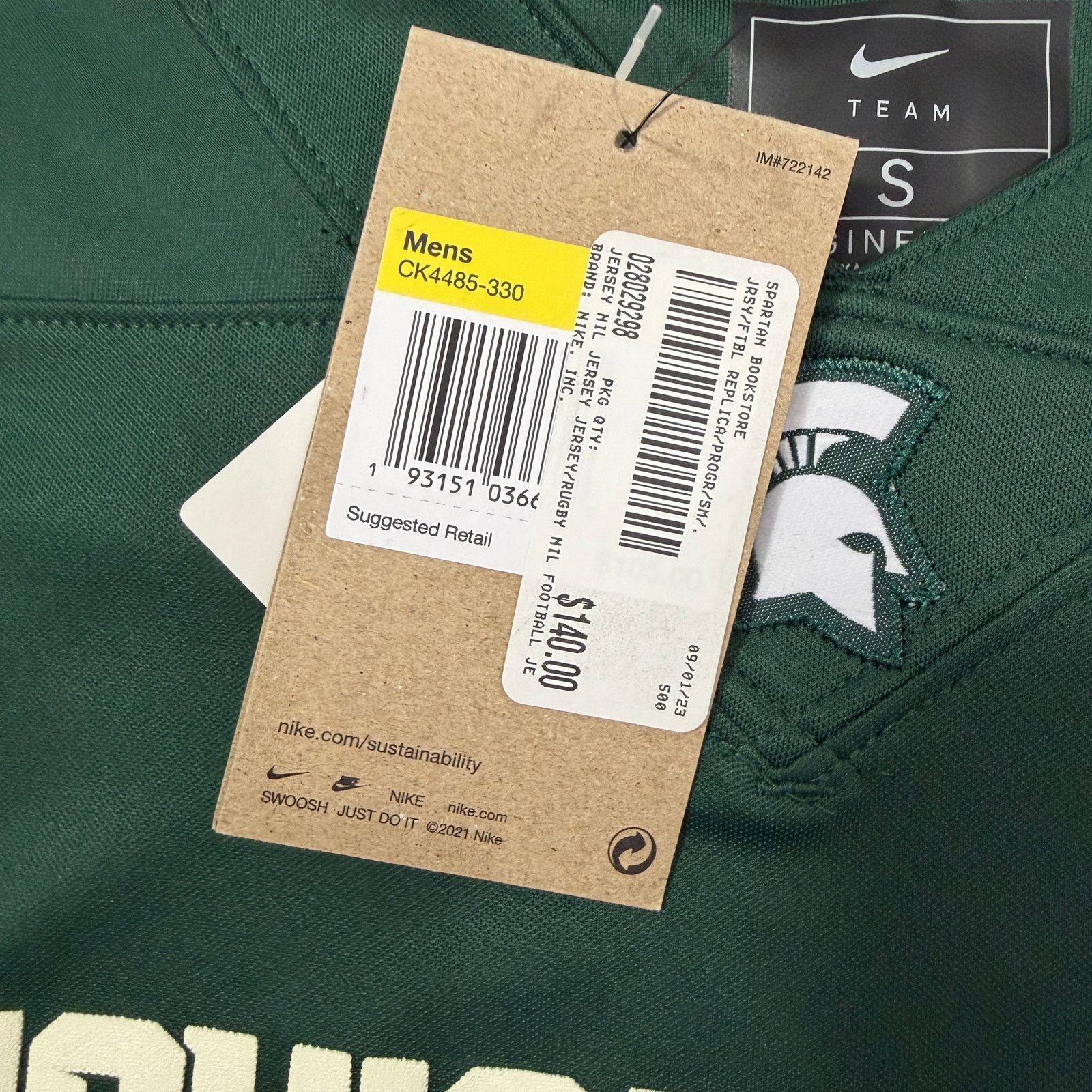 Nike Nike Michigan State Spartans Tre Mosley Jersey Small NEW Size US S / EU 44-46 / 1 - 7 Thumbnail