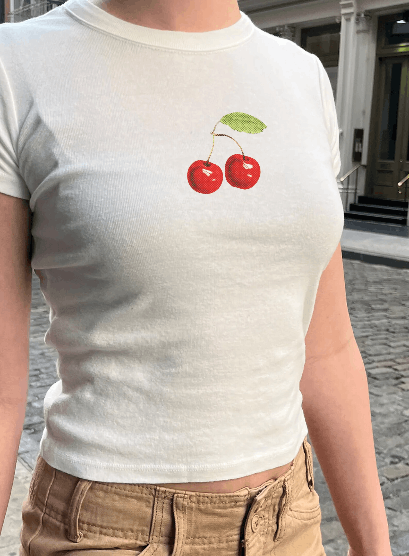 Other Retro Cherries Baby Tee Size M / US 6-8 / IT 42-44 - 2 Thumbnail
