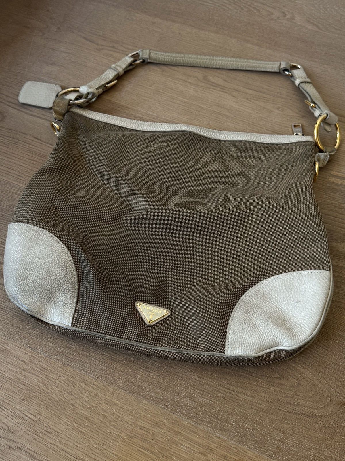 Prada Prada Jacquard Hobo Bag BR4944 Brown White Size ONE SIZE - 4 Thumbnail