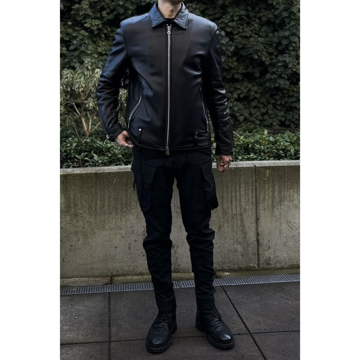 Japanese Brand Nano Universe & Co single sheepskin leather rider jacket Size US L / EU 52-54 / 3 - 9 Thumbnail