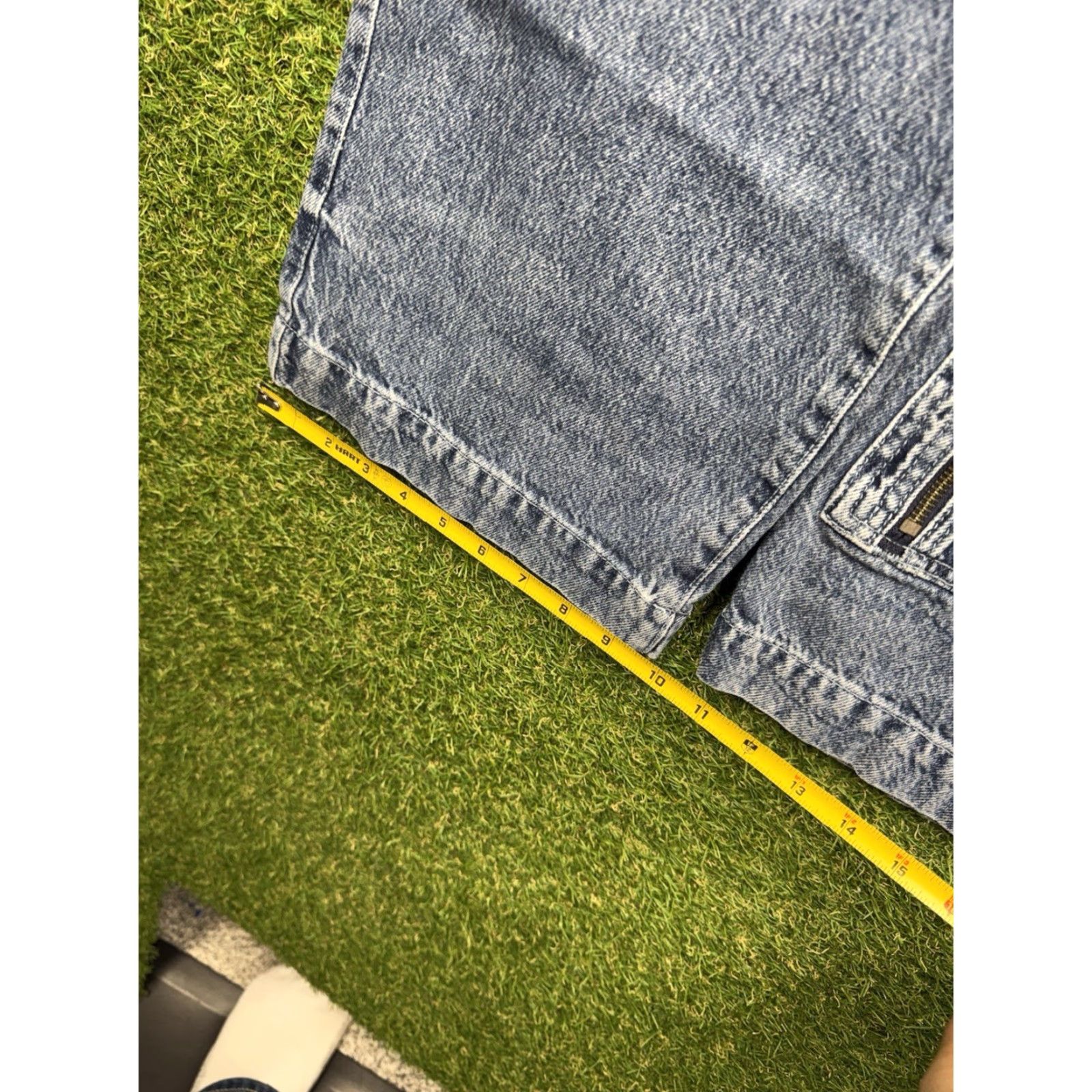 Garage Garage Denim Y2K Cargo Jeans Womens 26 Wide-Leg Baggy Skater Zip Pockets Denim Blue Cargo Pocket Distressed Pockets High Rise Button Zip Womens Jeans Size 26" / US 2 / IT 38 - 7 Thumbnail