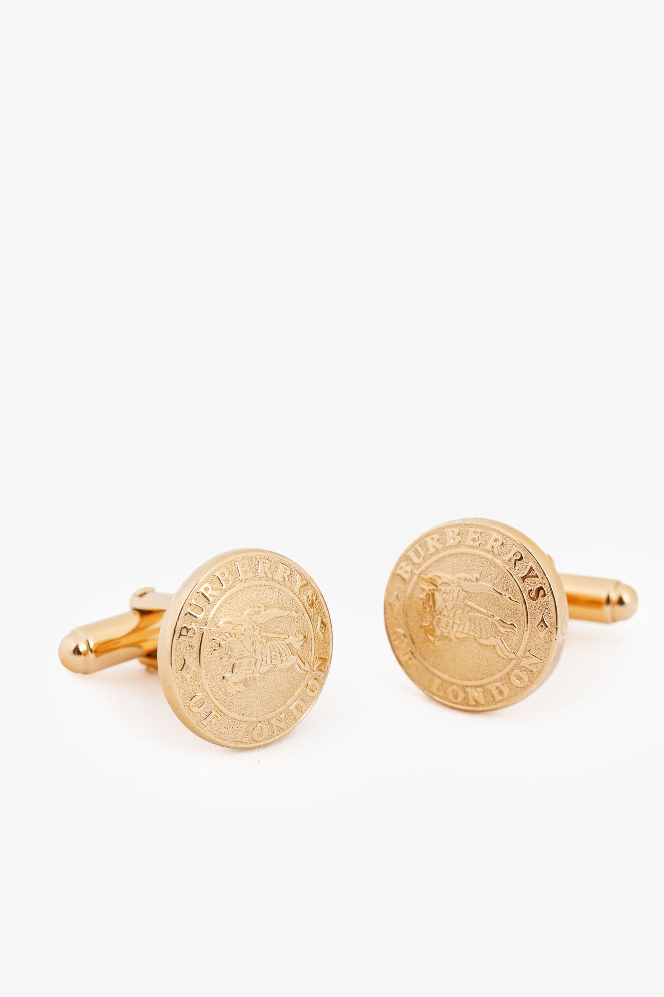 Burberry Burberry Vintage Gold-Tone Equestrian Knight Cuff Links Size ONE SIZE - 1 Thumbnail