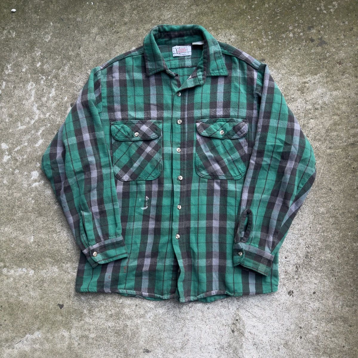 Vintage Thrashed Faded Distressed Plaid Flannel Shirt ERD Grunge Size US XL / EU 56 / 4 - 1 Thumbnail