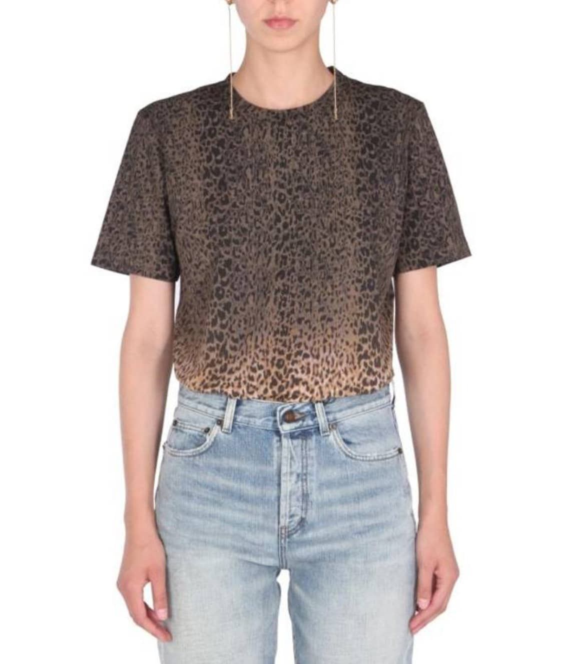 Saint Laurent Paris o1la1rc1a0425 653937 Tie-Dye Leopard-Print T-Shirt Leopard Size L / US 10 / IT 46 - 3 Thumbnail