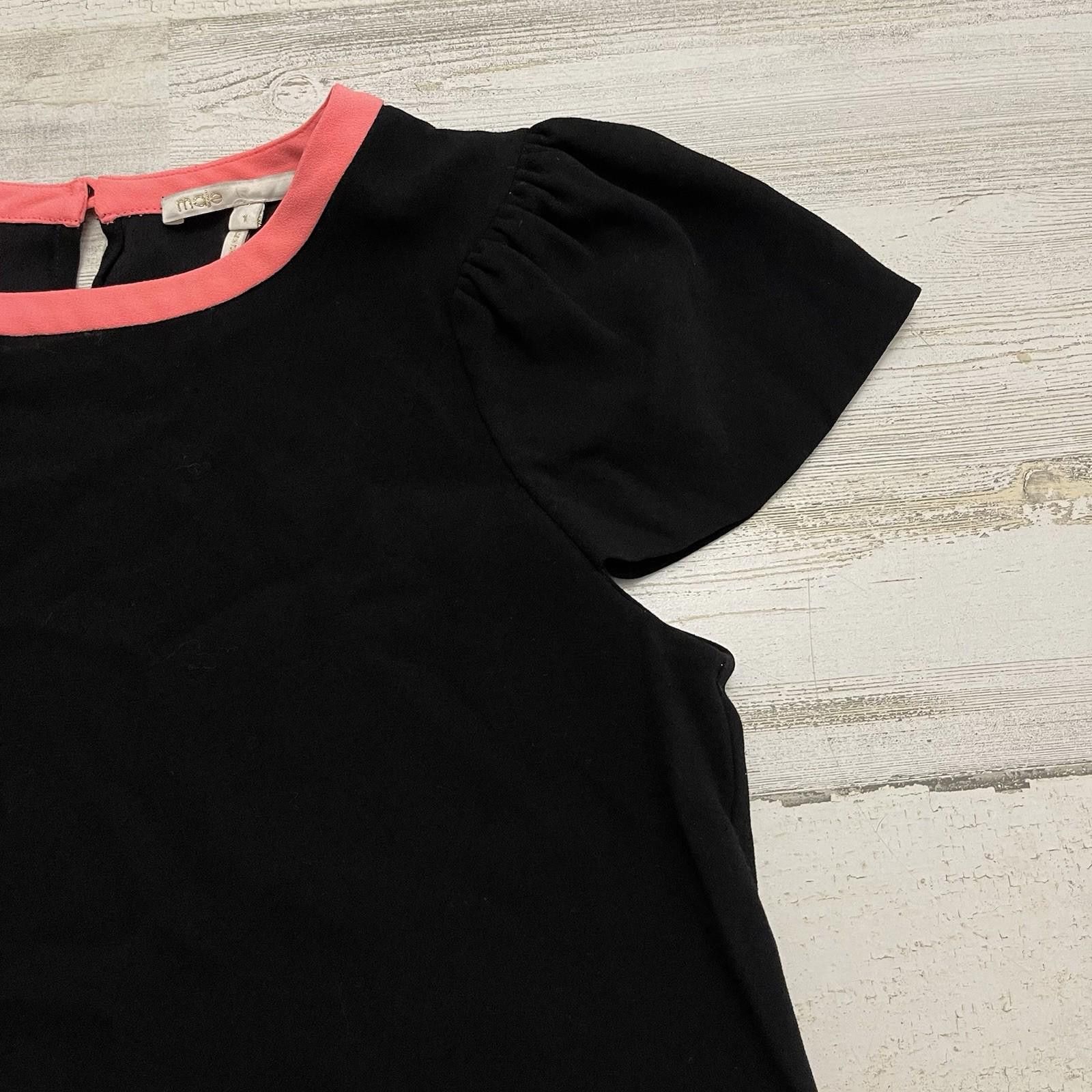 Other Maje Black Ariane Top Size 1 Size XS / US 0-2 / IT 36-38 - 5 Thumbnail