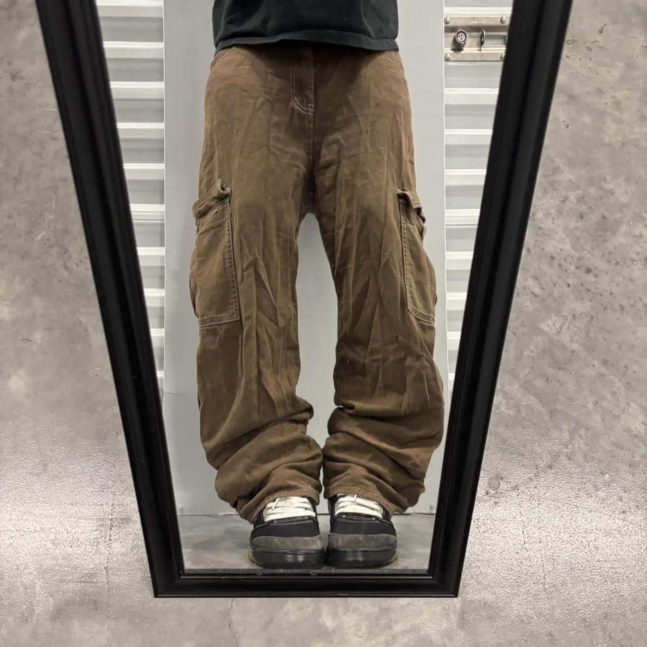 Japanese Brand × Vintage Crazy Vintage Y2K/2000s Brown Streetwear Skater Cargo Pants! Size US 32 / EU 48 - 1 Thumbnail