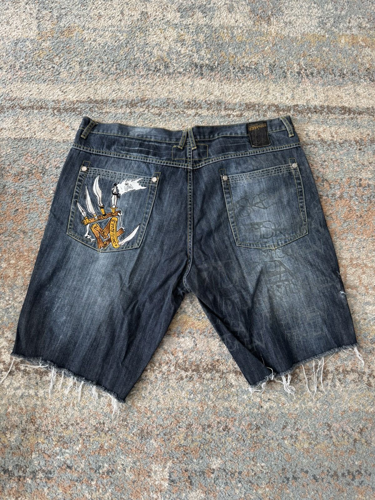 JNCO × Vintage VTG Y2K Miskeen Jnco Pirate Jean Shorts Rave Baggy 44 Size US 34 / EU 50 - 7 Thumbnail