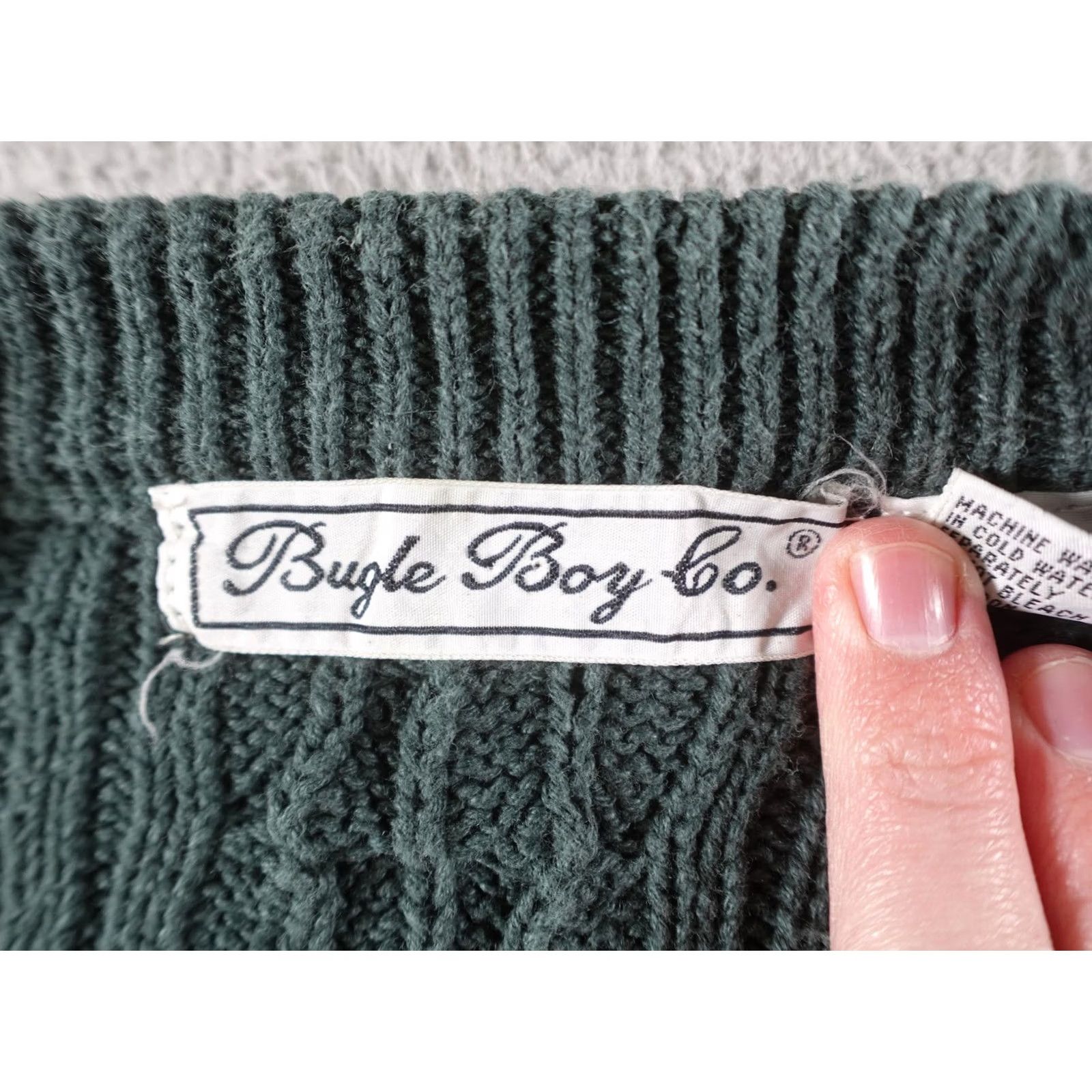 Bugle Boy VINTAGE Bugle Boy Sweater Mens L Green Cable-Knit Preppy Size US L / EU 52-54 / 3 - 6 Thumbnail