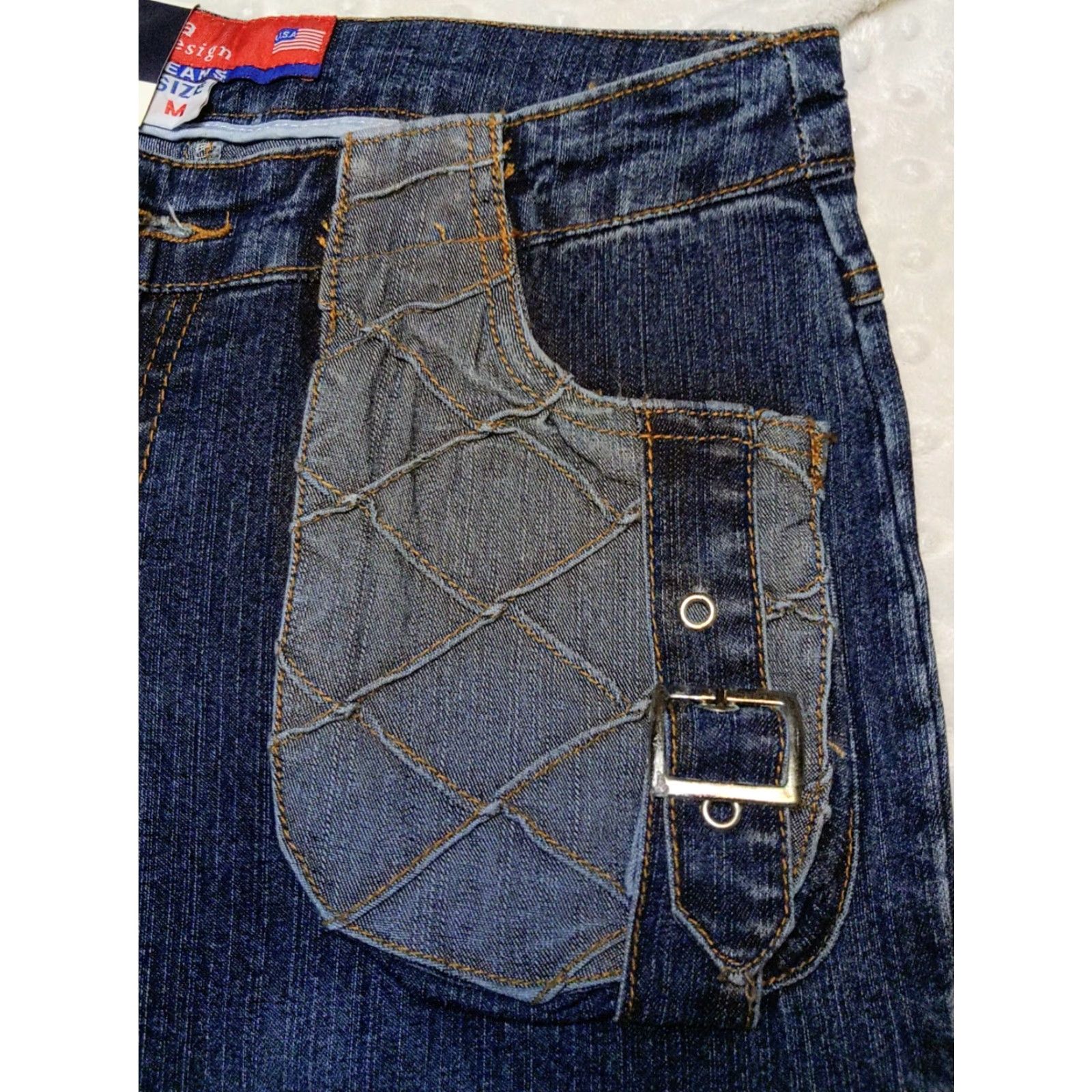 Denime VINTAGE Joana Jeans Women's Classic Flare Denim Embroidered 30 USA Blue 5-Pocket Inseam 31 Size 30" / US 8 / IT 44 - 3 Thumbnail