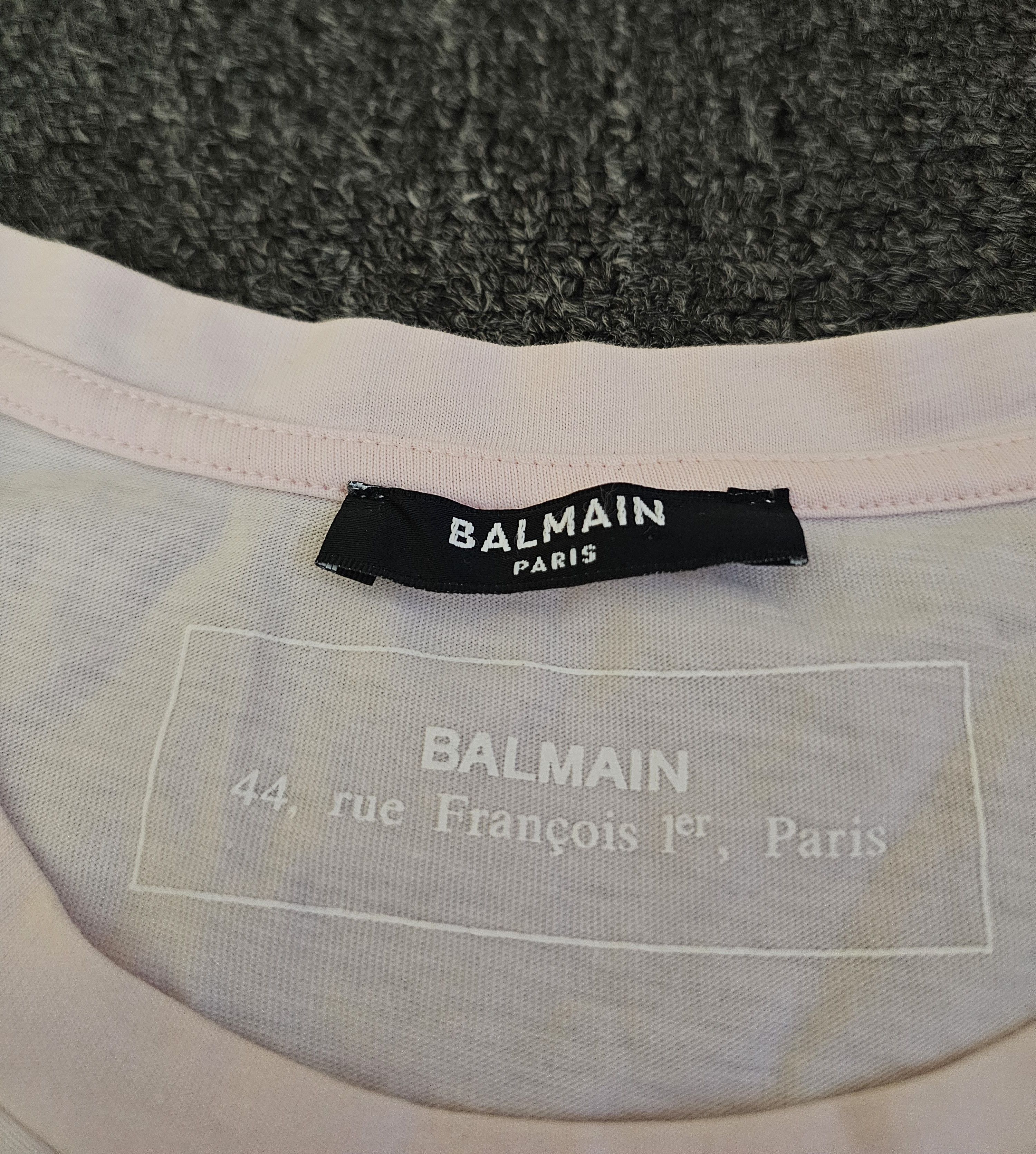 Balmain Balmain Unisex Light Pink T-Shirt Size S Size US S / EU 44-46 / 1 - 4 Thumbnail
