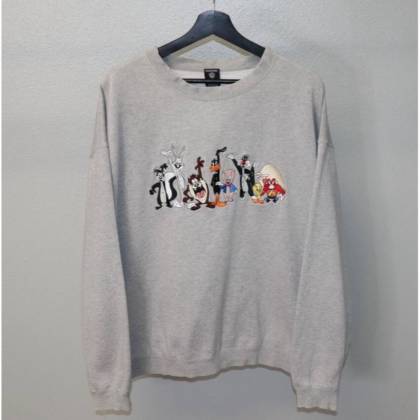 Vintage Vtg 90s Warner Brothers Looney Tunes Sweatshirt Bugs Bunny Size US XL / EU 56 / 4 - 1 Thumbnail
