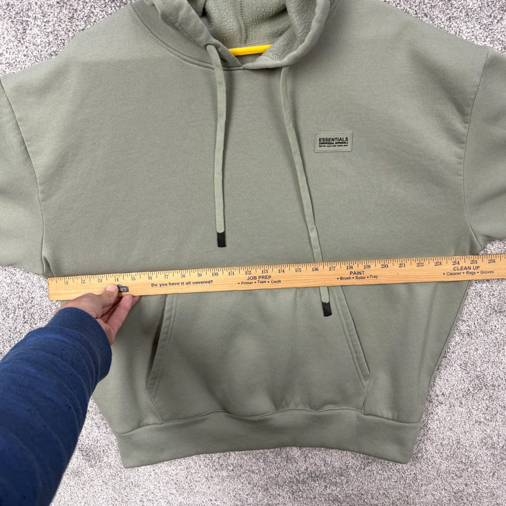 Essentials DRY Essentials Hoodie Mens Large Green Fleece Pullover Kangaroo Pocket Logo Size US L / EU 52-54 / 3 - 4 Thumbnail