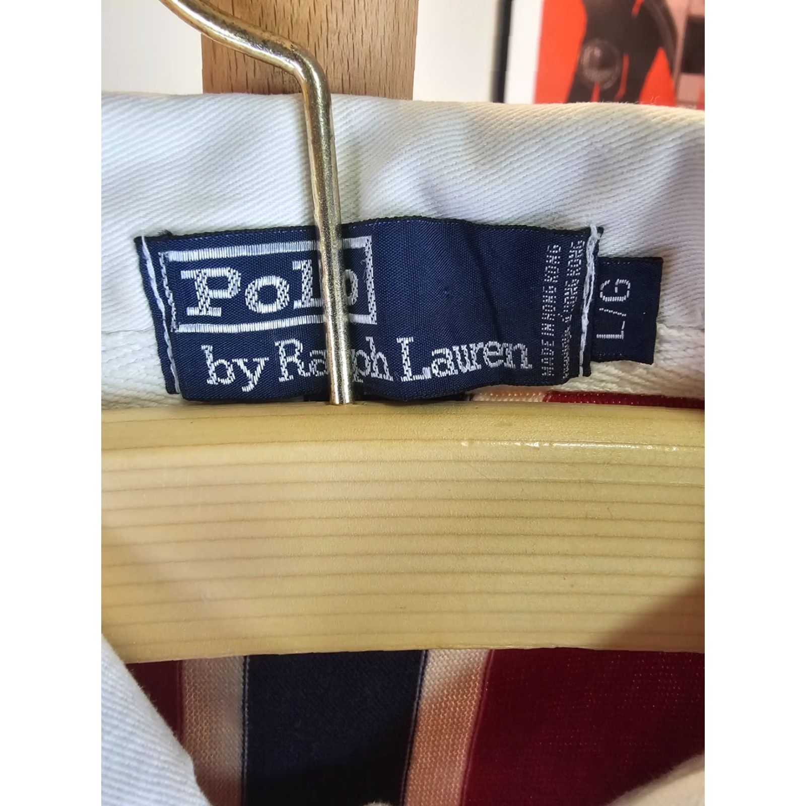 Polo Ralph Lauren VINTAGE Polo Ralph Lauren STRIP RUGBY SHIRT L 30 INCH TOP TO BOTTOM 28 INCH RED Mens SZ LARGE MADE IN HONG KONG Size US L / EU 52-54 / 3 - 6 Thumbnail