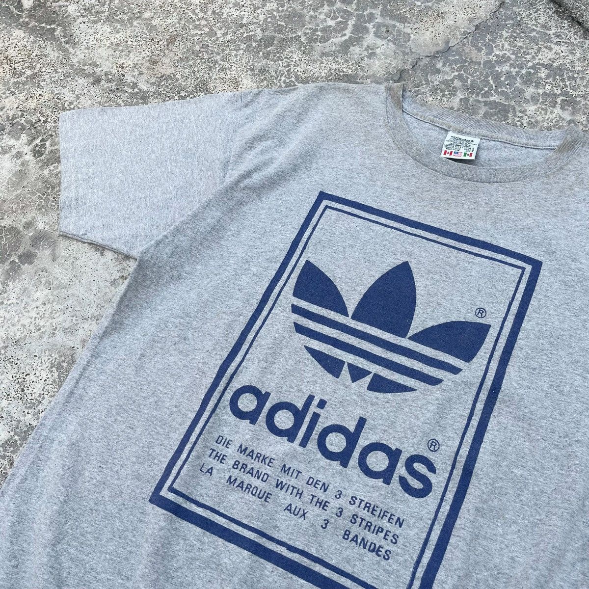Adidas Vintage 90s Adidas Trefoil Nice Mirror Print Design Tee Size US XL / EU 56 / 4 - 5 Thumbnail