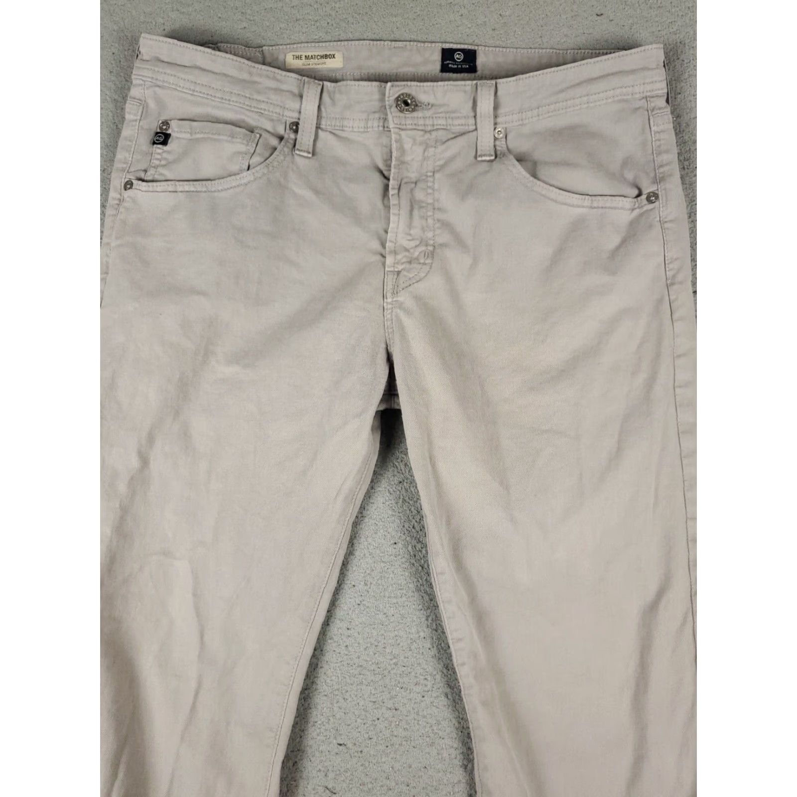 Vintage AG Adriano Goldschmied Mens Beige Slim Straight Leg Jeans 36x29 Size US 36 / EU 52 - 2 Thumbnail