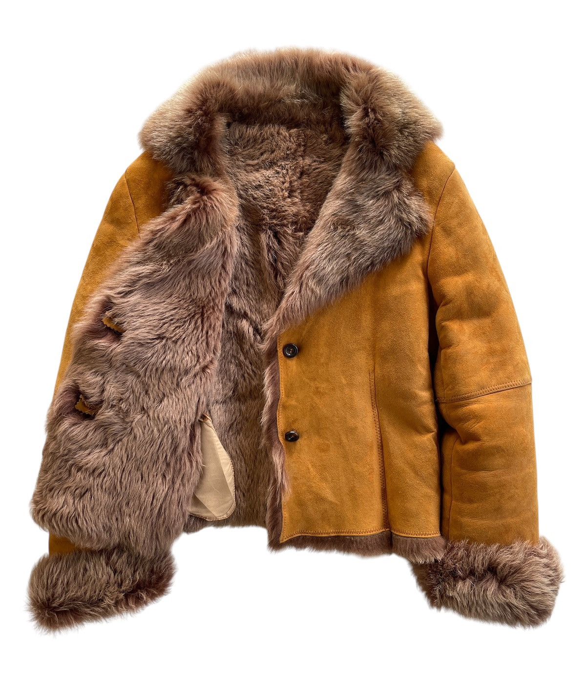 Vintage Cerchio Lambskin Suede Leather Fur Jacket Size M / US 6-8 / IT 42-44 - 1 Thumbnail