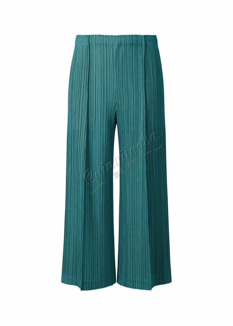 Issey Miyake Issey Miyake Green wide-leg pants Size 26" / US 2 / IT 38 - 2 Thumbnail