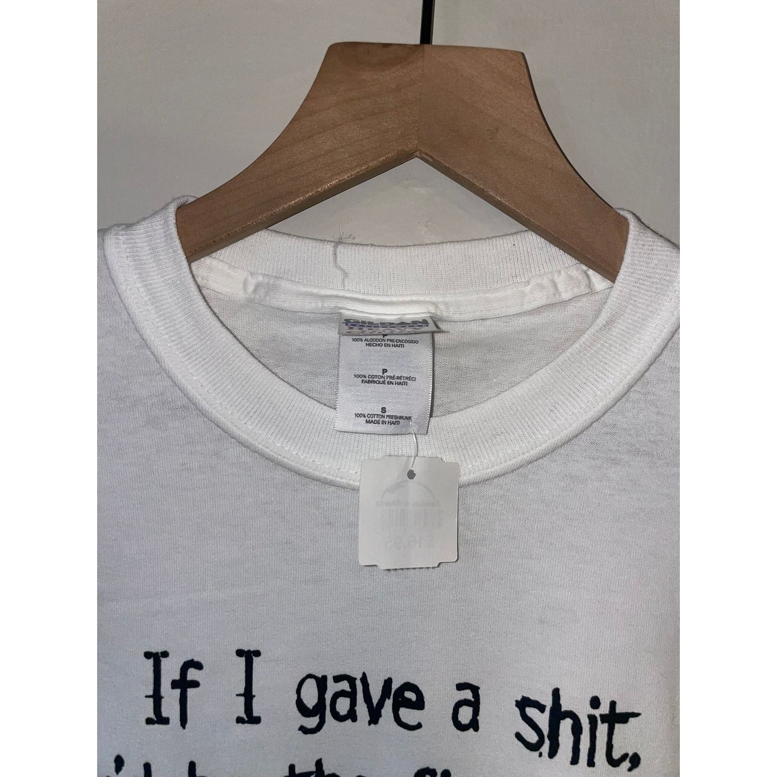 Gildan Y2K If I Gave A Crap White Humor Joke Shirt 2000s S Small Size US S / EU 44-46 / 1 - 4 Thumbnail