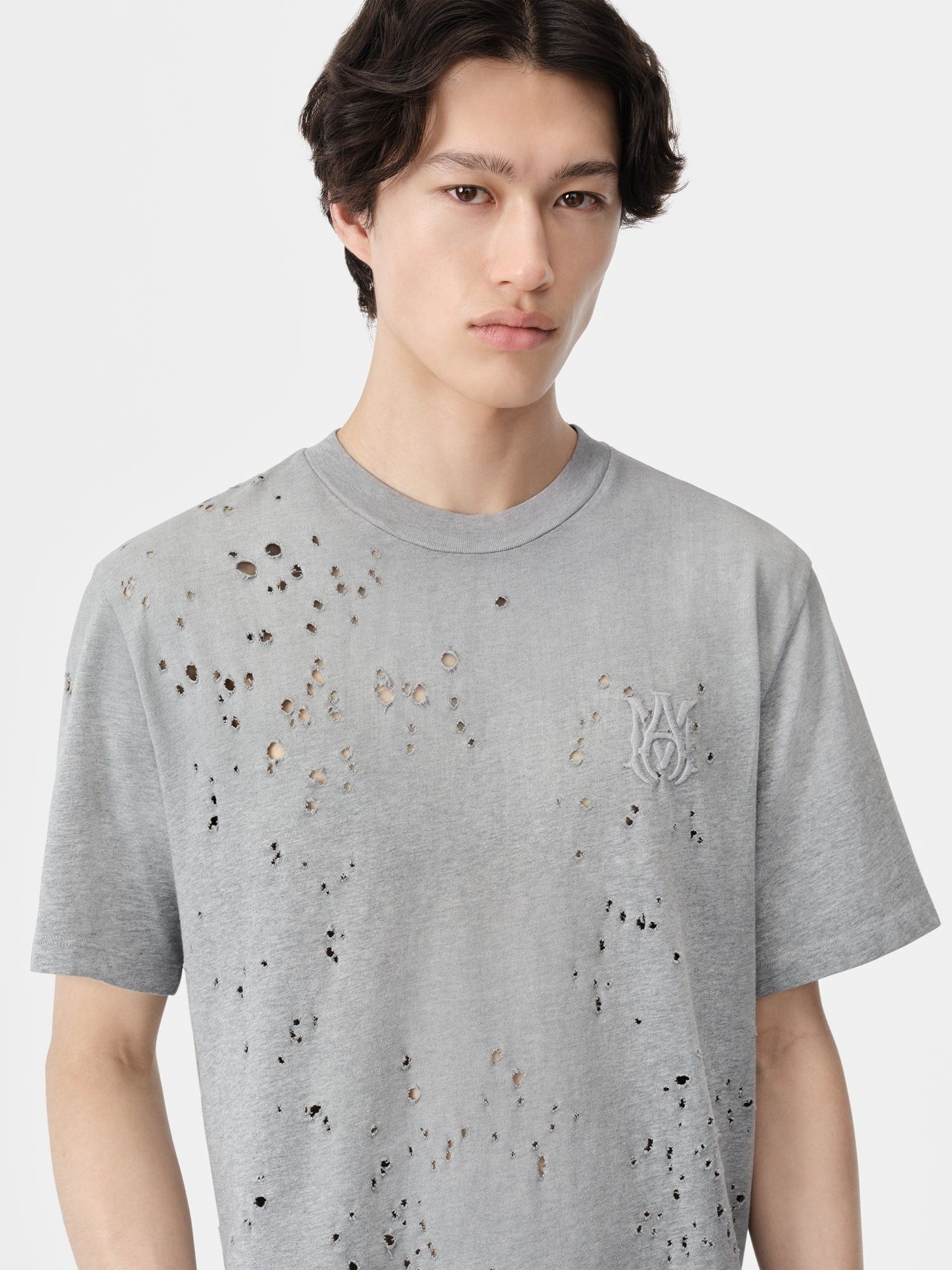 Amiri o1orln1025 MA Shotgun Embroidered T-Shirt in Grey Size US S / EU 44-46 / 1 - 5 Thumbnail