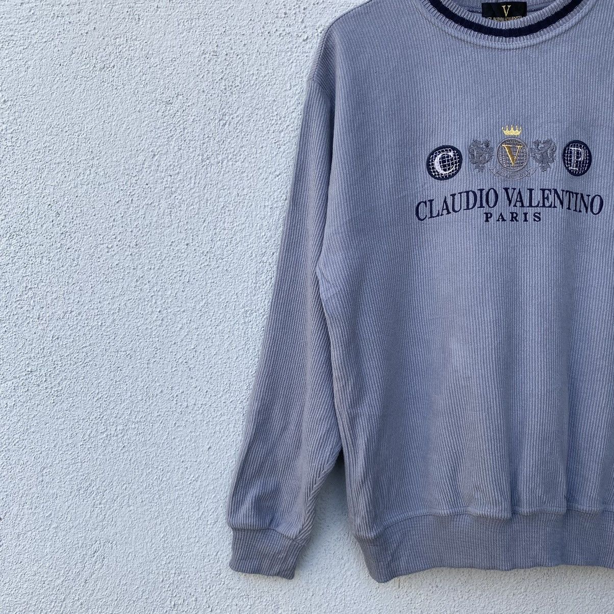 Japanese Brand Vintage Claudio Valentino Embroidery Logo Knit Sweatshirt Size US M / EU 48-50 / 2 - 4 Thumbnail