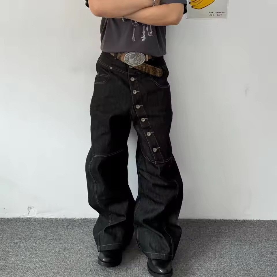 Jean Kawashima x Mie Black Baggy Washed Denim Jeans Size US 30 / EU 46 - 2 Thumbnail