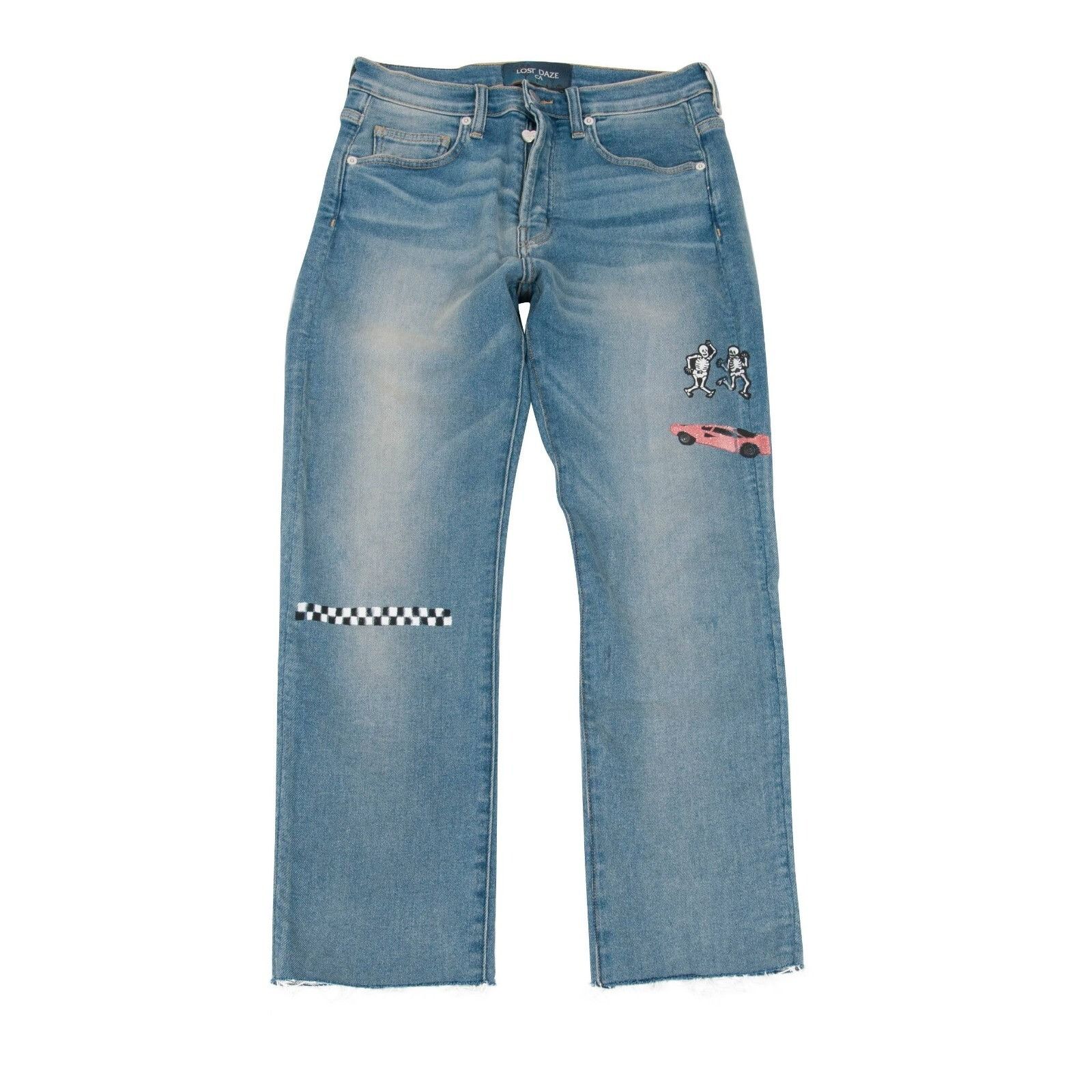 Lost Daze Straight Leg Size 28 Indigo Stretch Raw Hem Denim Size US 28 / EU 44 - 1 Thumbnail