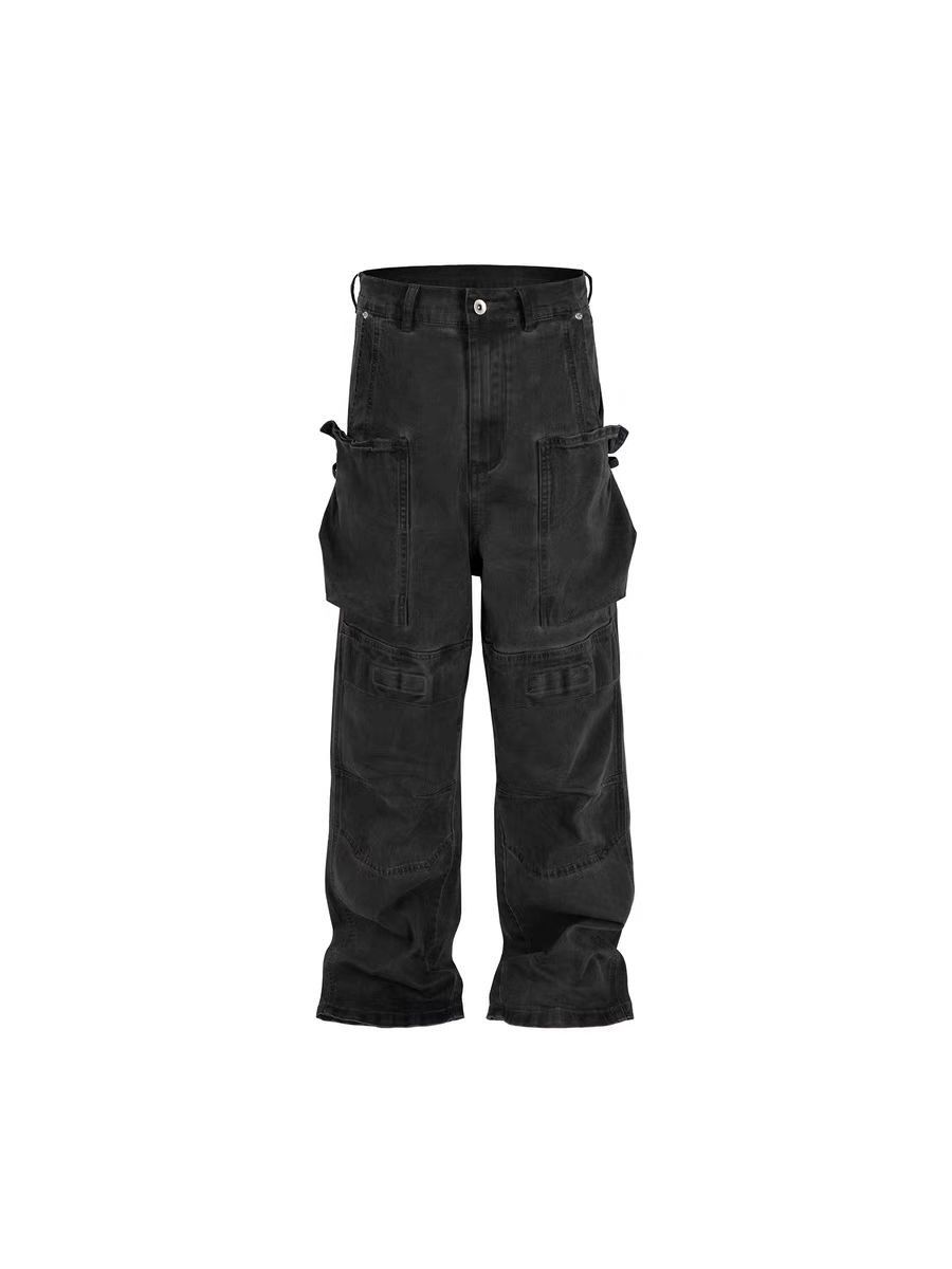 Japanese Brand × Jean Heavy work dirty washed distressed cargo jeans Size US 34 / EU 50 - 5 Thumbnail