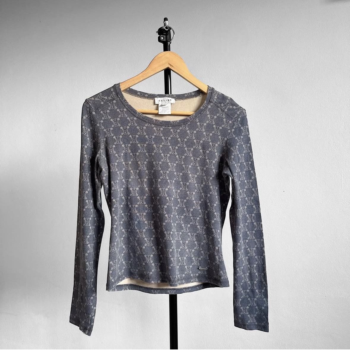 Celine Vintage Celine Monogram Long Sleeve Top Size L / US 10 / IT 46 - 1 Thumbnail