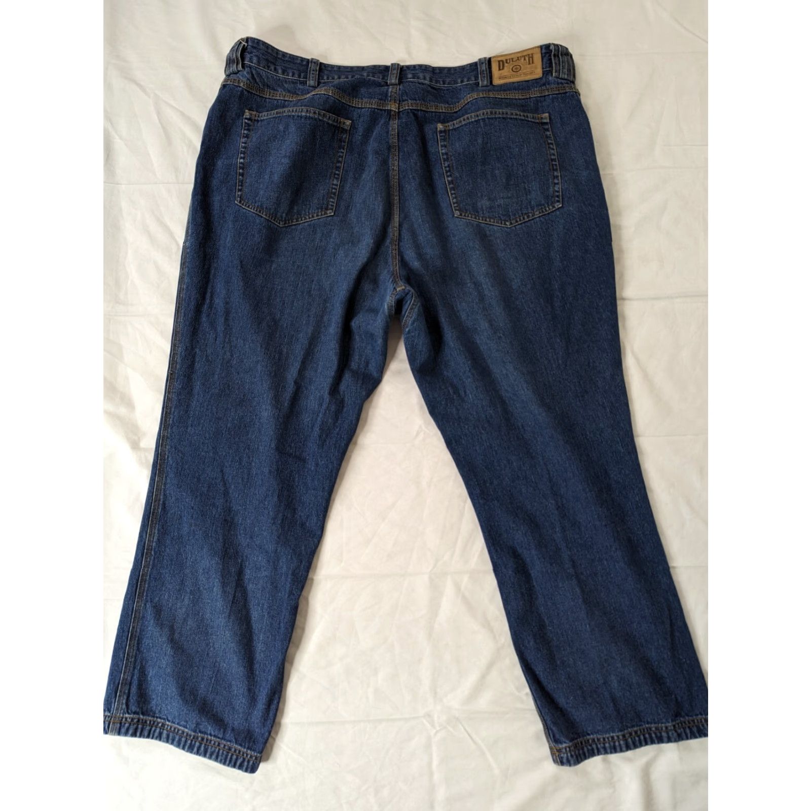 CO Duluth Jeans Mens 44 x 30 Blue Denim Straight Leg M5M Pants Regular Jeans Mens Blue Straight Hem Pockets Denim Duluth Trading Co L49? Size US 44 / EU 60 - 2 Thumbnail