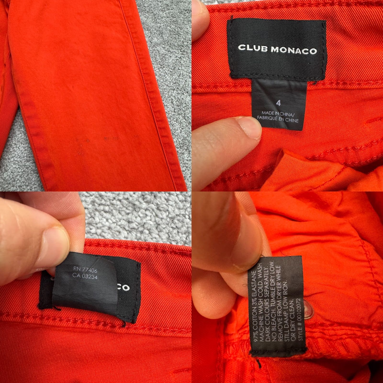 Club Monaco VINTAGE Club Monaco Jeans Womens 4 Red Zip Pockets Skinny 28x27 Cotton Blend Denim Regular Modern City Streetwear Mens? Size 27" / US 4 / IT 40 - 8 Thumbnail