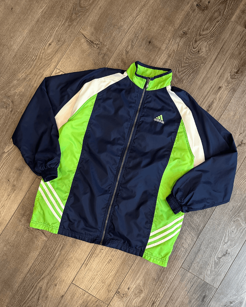 Adidas × Vintage Vintage 90's Adidas Blue/Green Windbreaker Jacket - Size XL Size US XL / EU 56 / 4 - 1 Thumbnail