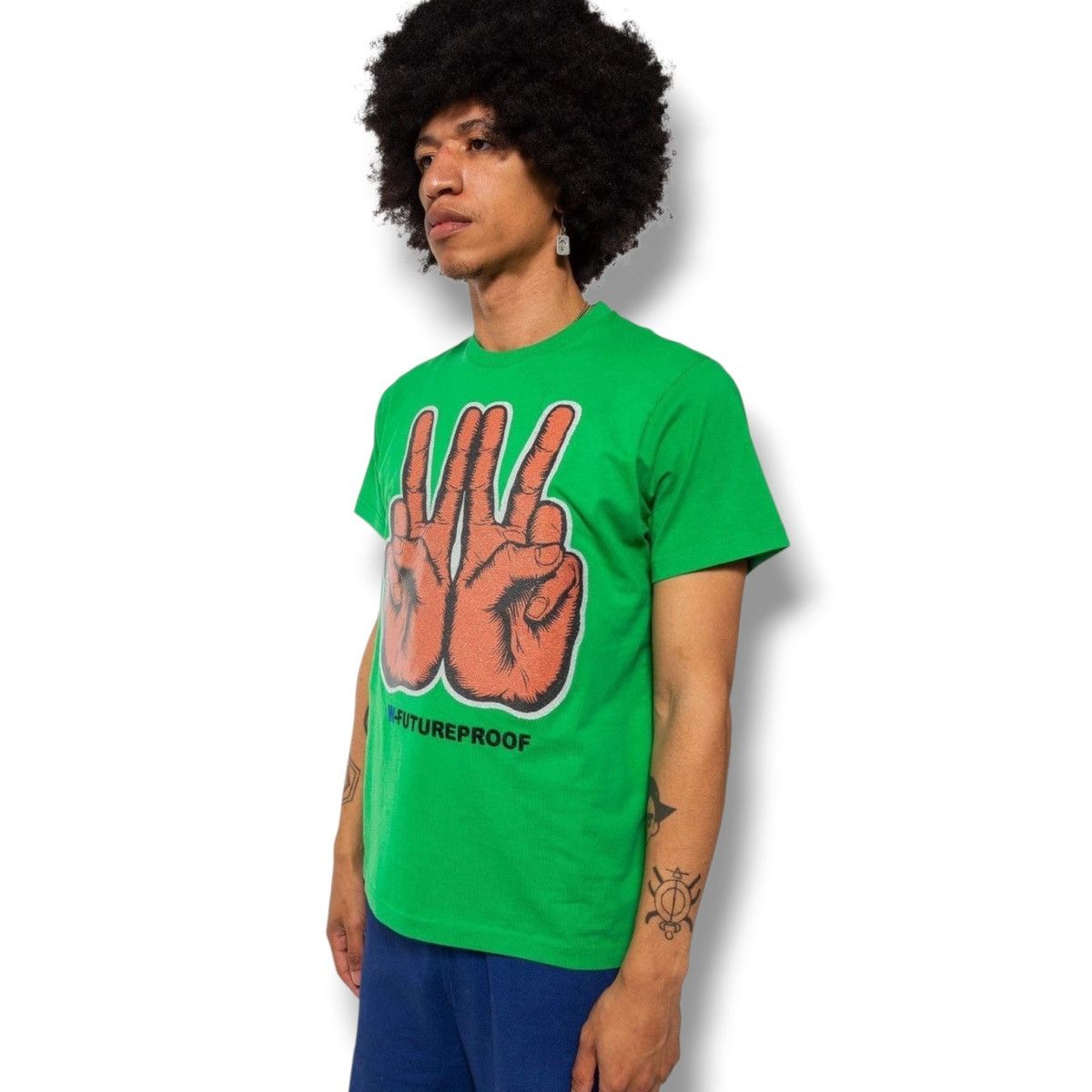 Walter Van Beirendonck Walter van Beirendonck F/W21 Double Peace Shirt Futureproof Size US XXL / EU 58 / 5 - 2 Thumbnail