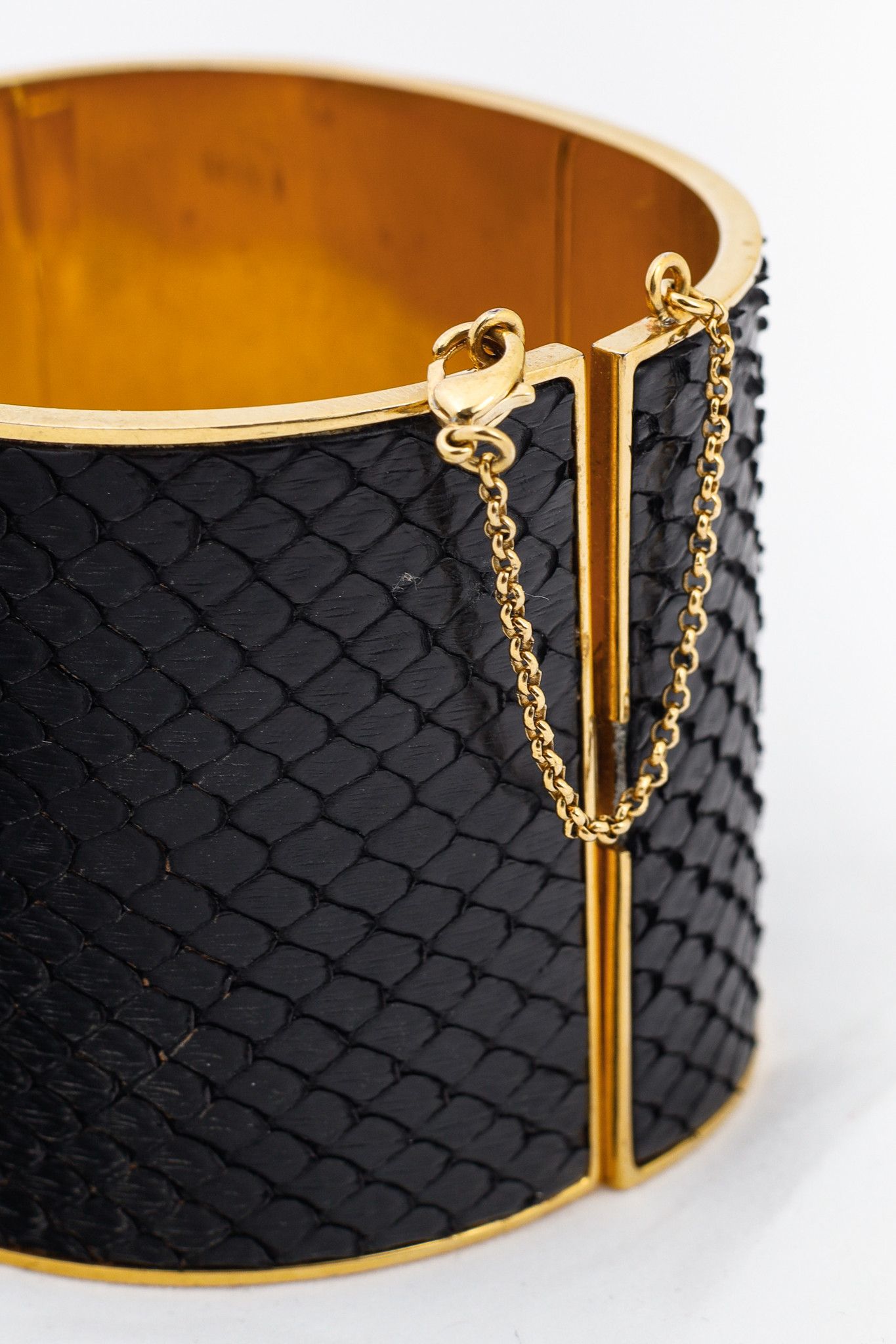 Celine Celine Black Snakeskin Wide Cuff Size ONE SIZE - 3 Thumbnail