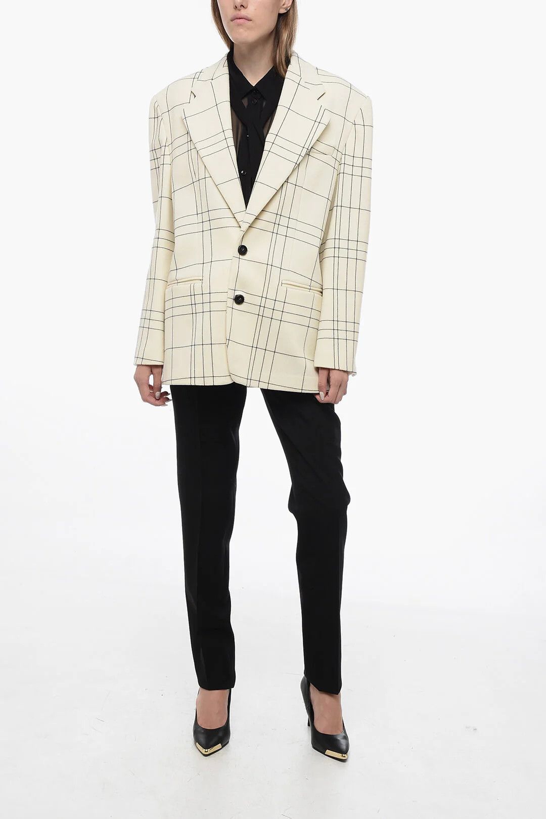 Marni og1mm0326 Wool Blazer in White Size M / US 6-8 / IT 42-44 - 4 Thumbnail