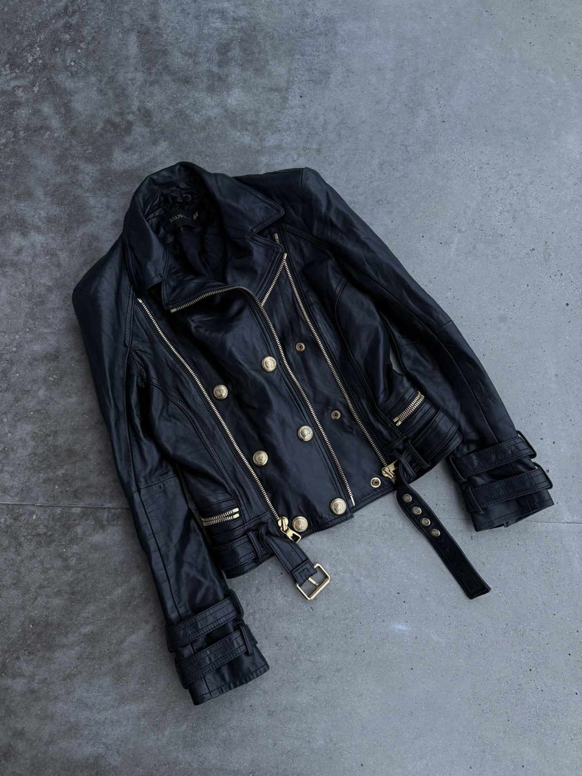 Balmain × H&M ❗️RARE❗️Balmain x h&m collab leather jacket Size XS / US 0-2 / IT 36-38 - 1 Thumbnail