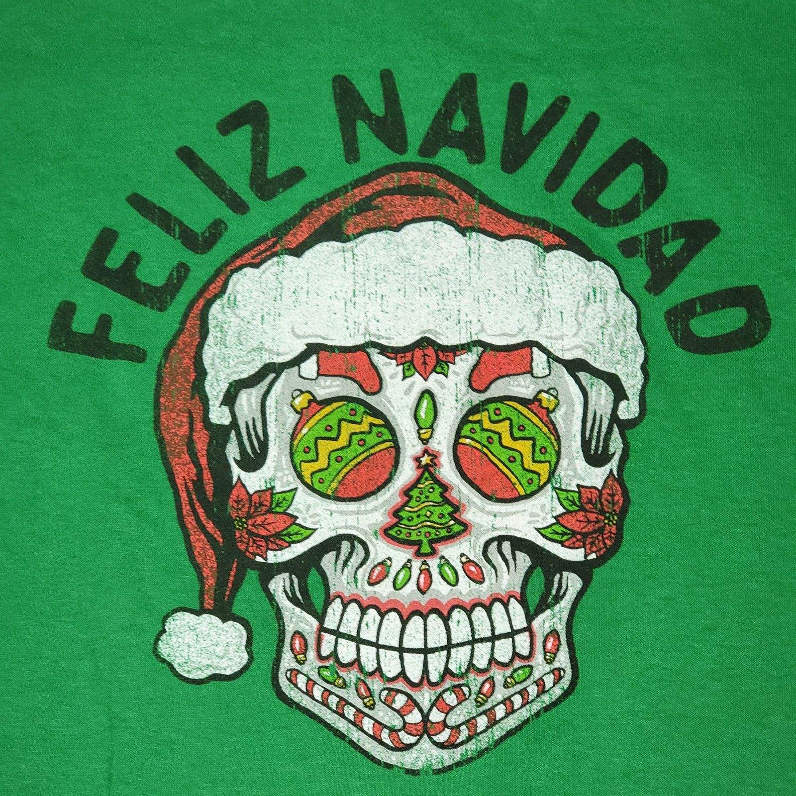 Other Green Feliz Navidad Sugar Skull Unisex Tee - Size 2XL Size US XXL / EU 58 / 5 - 2 Thumbnail