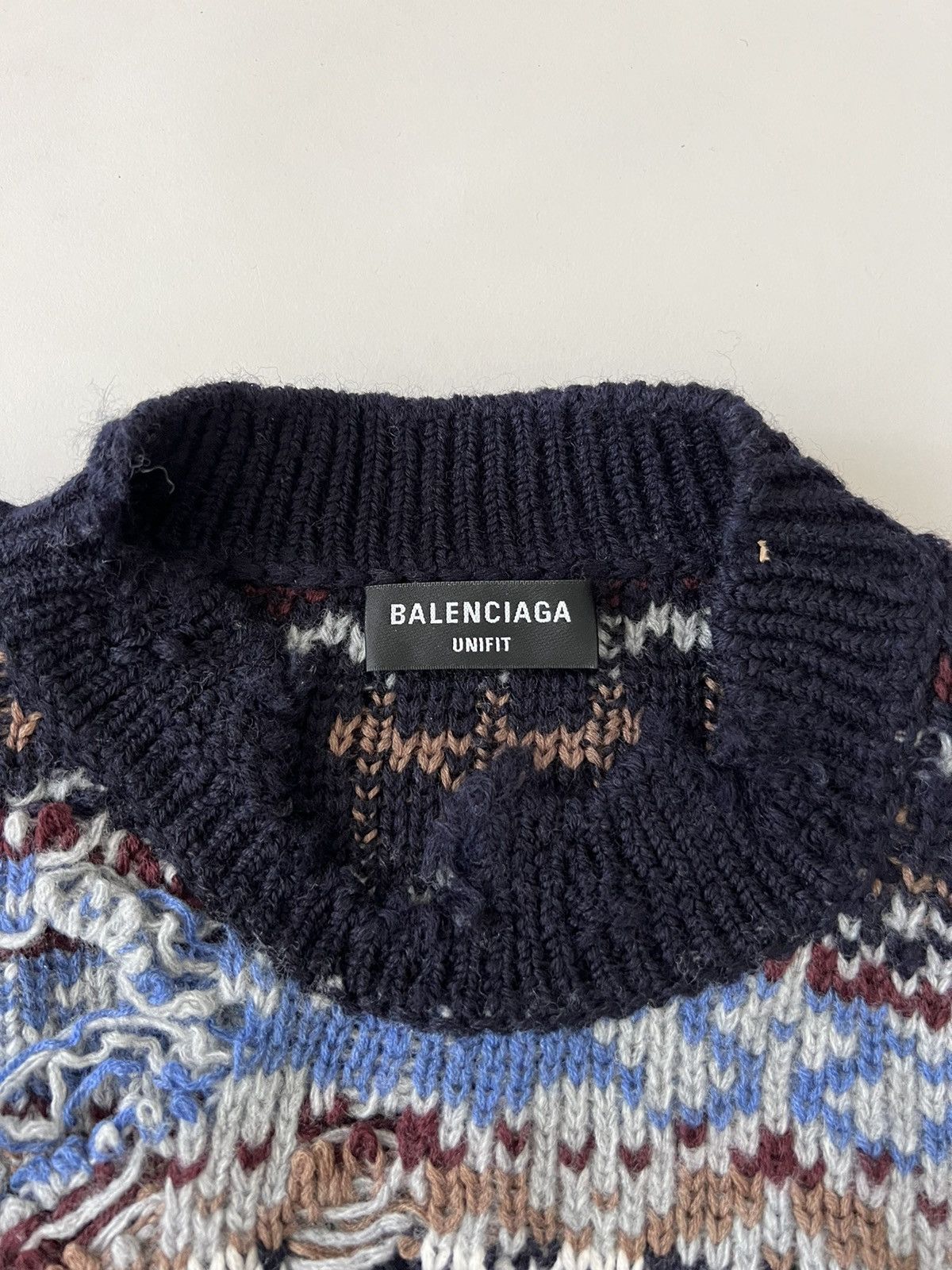 Balenciaga Balenciaga “Afterworld” Destroyed Wool Sweater Size US M / EU 48-50 / 2 - 8 Thumbnail