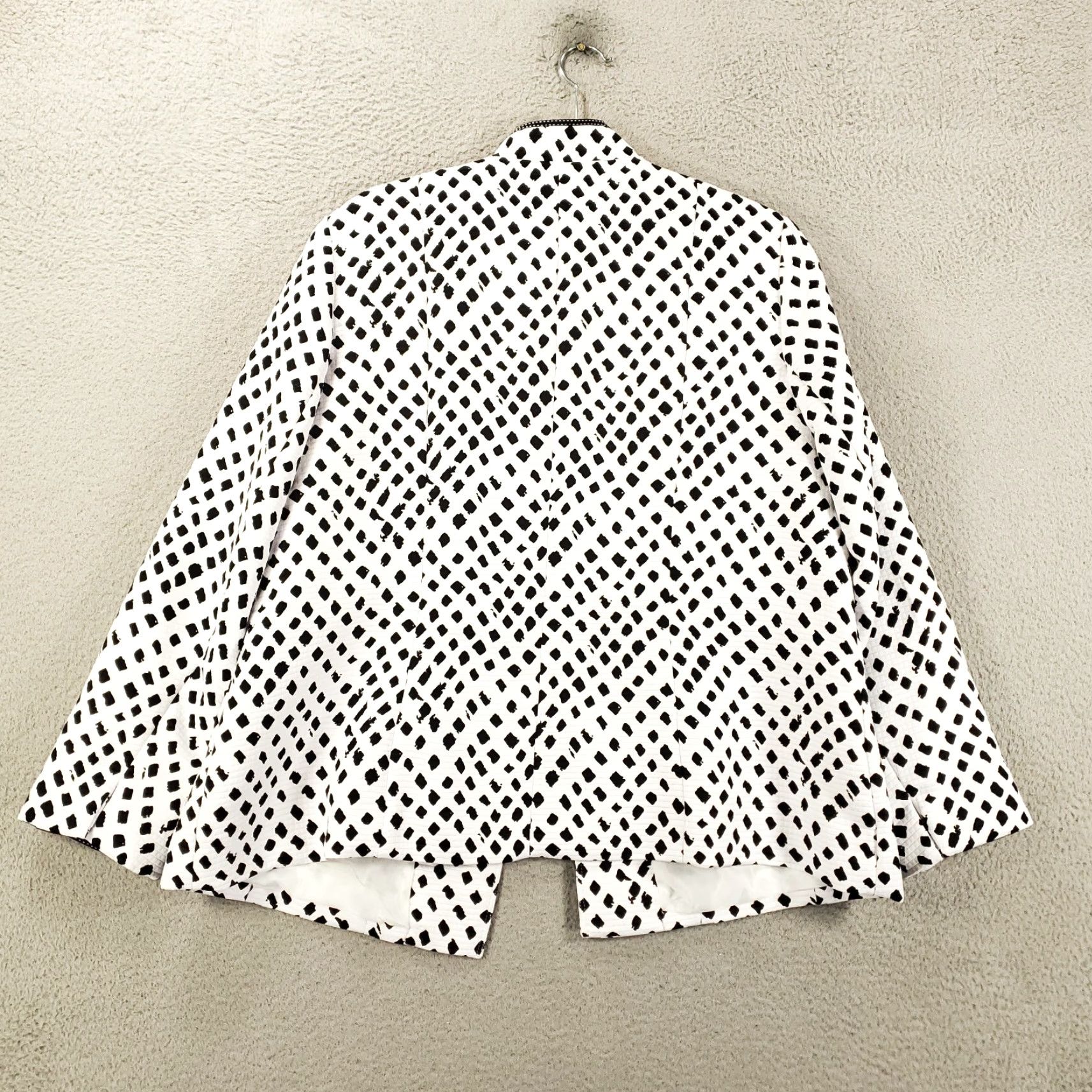 Vintage TanJay Womens Jacket 16W Black White Diamond Shape Polka Dots Open Front Artsy Jacket Size XXL / US 16-18 / IT 52-54 - 7 Thumbnail