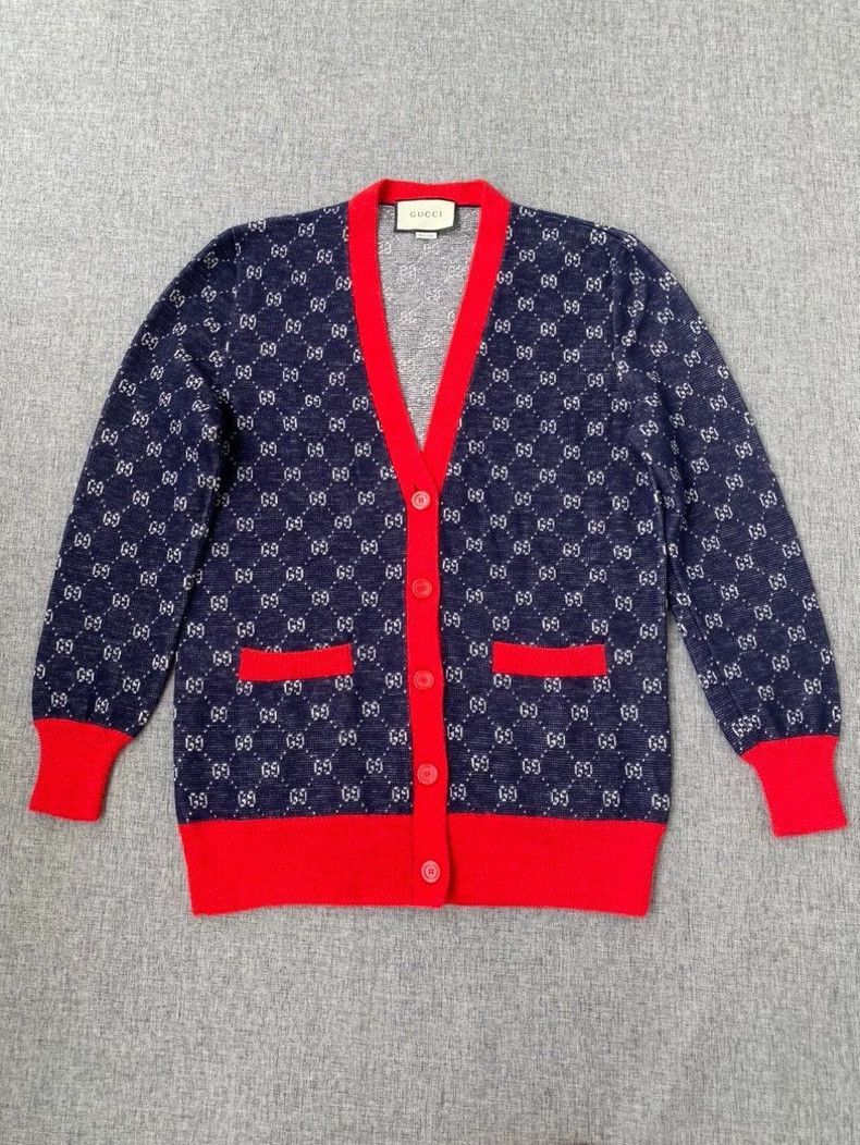 Gucci Gucci Red Blue Knit Cardigan For Women-2506 Size US S / EU 44-46 / 1 - 1 Thumbnail
