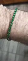 Sterling Silver 4mm Tennis Chain Sterling Silver Green Bracelet Size ONE SIZE - 4 Thumbnail