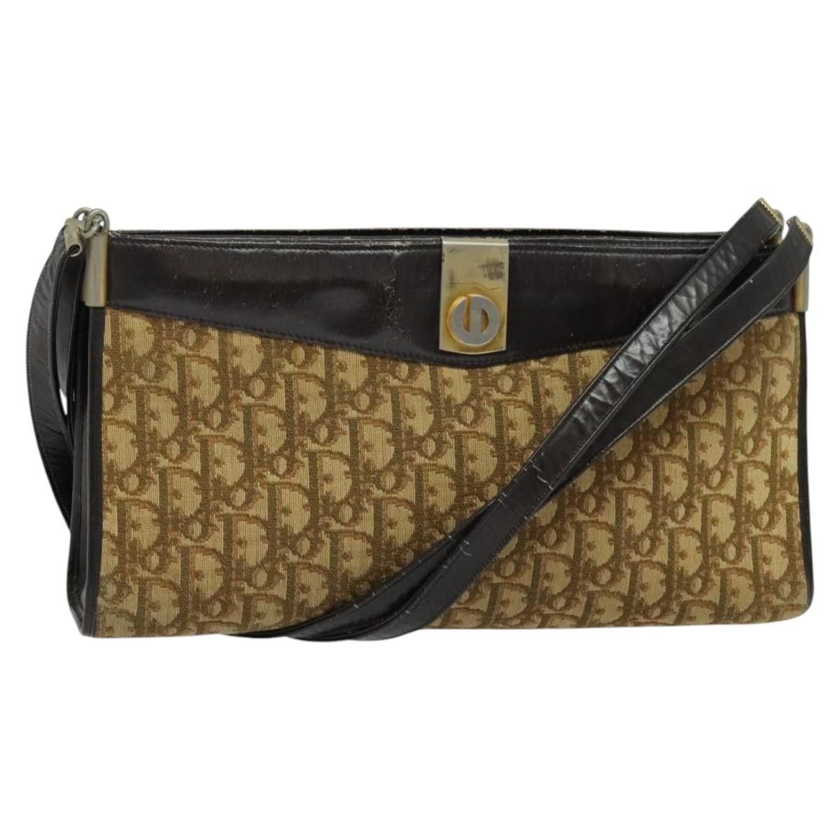 Dior DIOR Trotter Canvas Shoulder Bag Beige Gold Size ONE SIZE - 1 Thumbnail