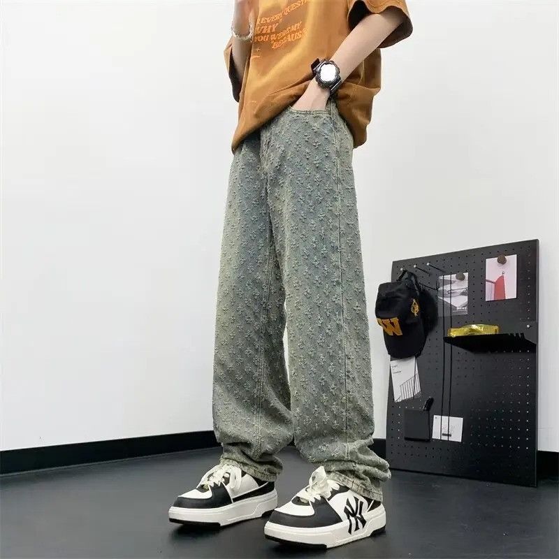 Jean Jacquard Pattern Jeans Size US 33 - 2 Thumbnail
