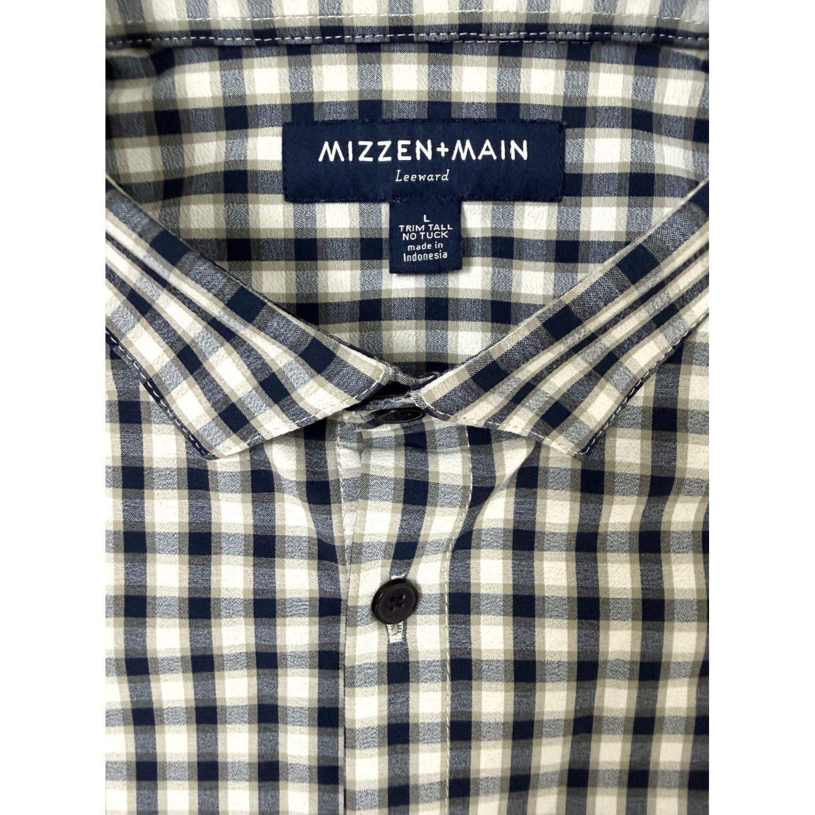 Mizzen+Main Mizzen Main Shirt Men LT Trim Tall No Tuck Casual Performance Button Up Multicolor Check Stretch Lightweight Size US L / EU 52-54 / 3 - 2 Thumbnail