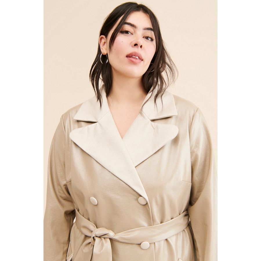 Anthropologie Anthropologie Colorblock Vegan Leather Trench Coat $250 2X Size XXL / US 16-18 / IT 52-54 - 3 Thumbnail
