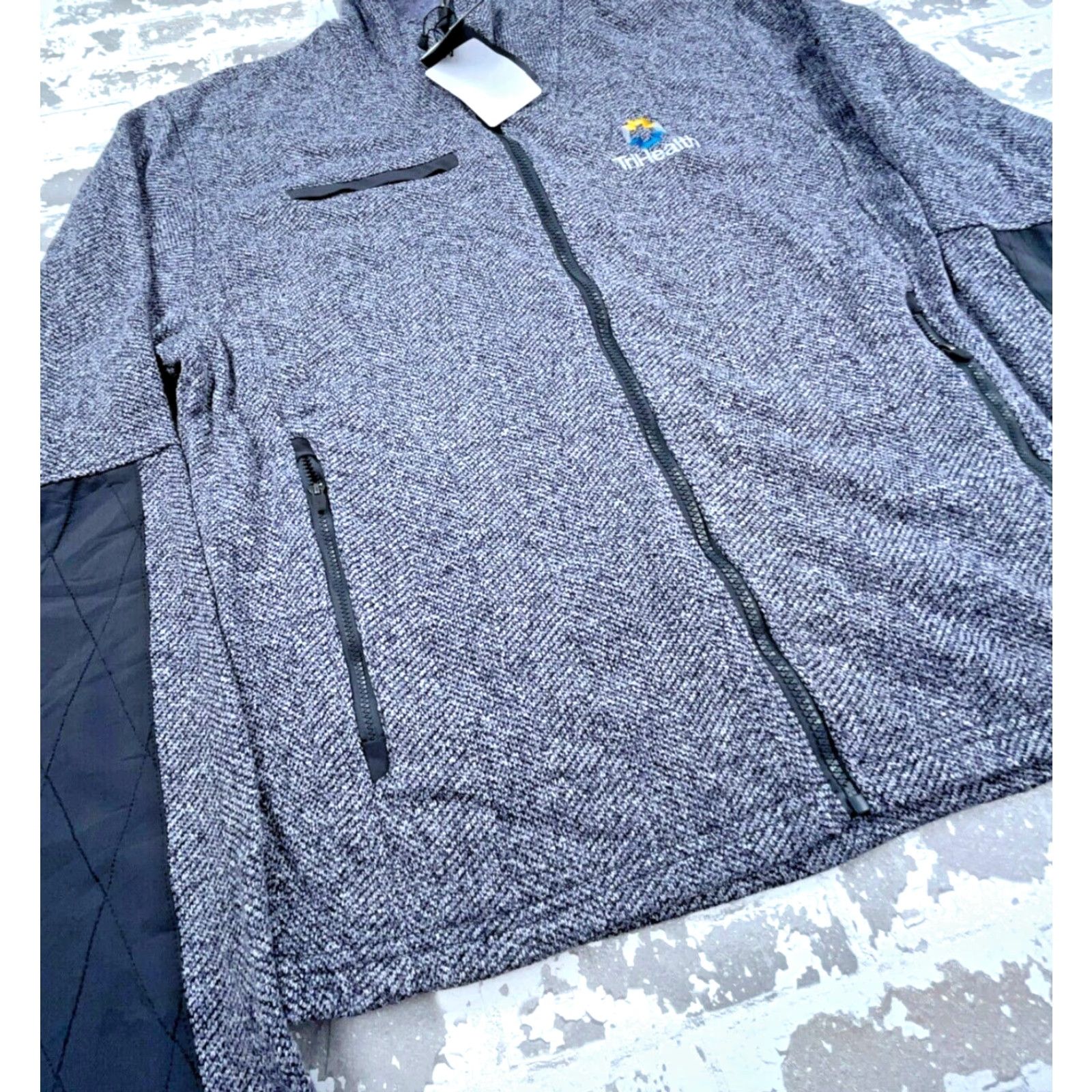 Vintage Fossa Jacket Men 3XL Gray Full Zip Outdoors Heather Heavy Knit Fleece Embroidered Logo Pockets Regular Jacket Mens Size US XXL / EU 58 / 5 - 3 Thumbnail