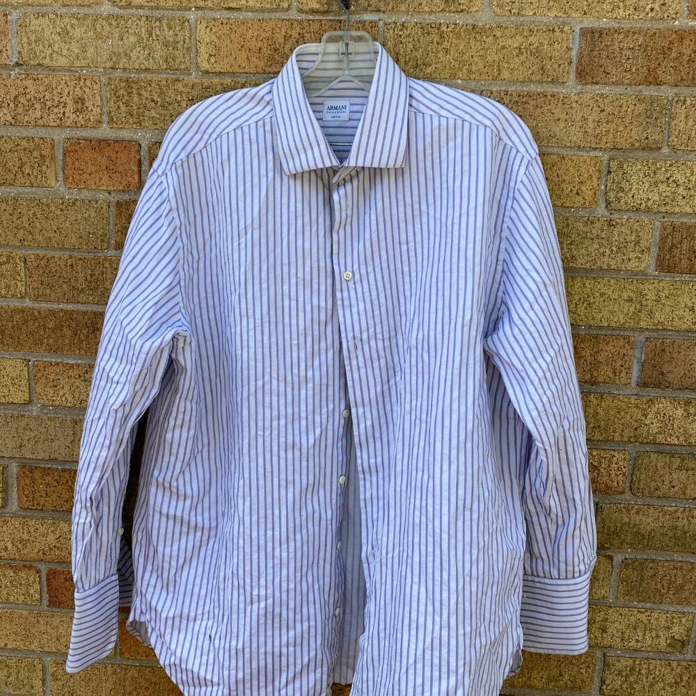 Armani Vintage Armani Button Up Dress Shirt Striped Size 16.5 Larg Size US L / EU 52-54 / 3 - 4 Thumbnail