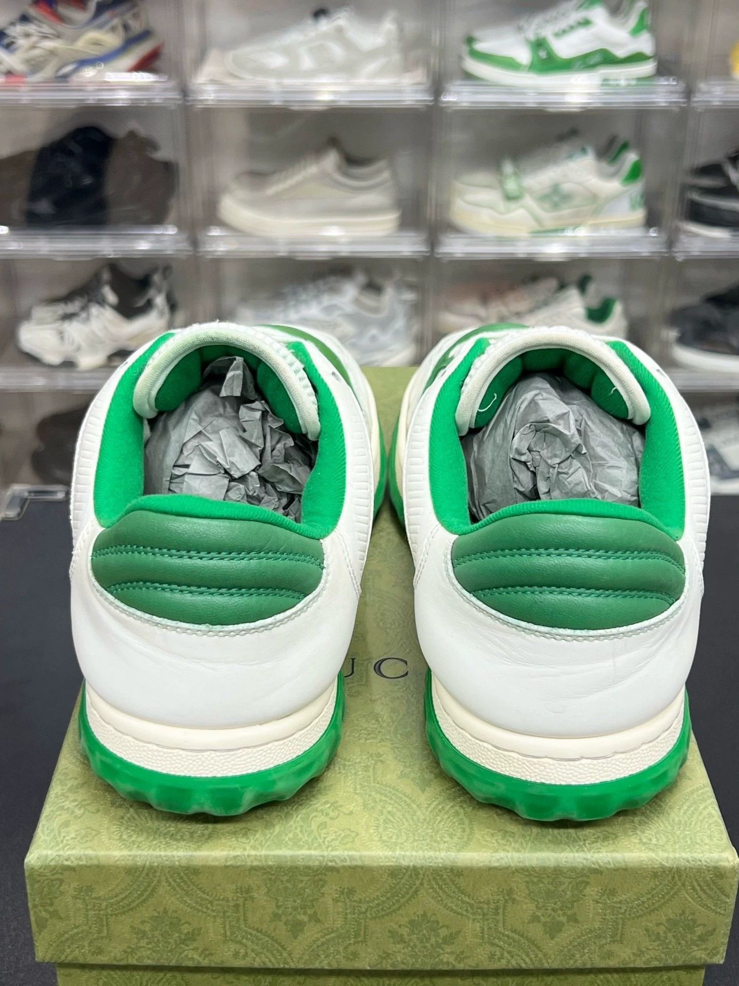 Gucci gucci mc80 low-top sneakers in white green Size US 10 / EU 43 - 7 Thumbnail