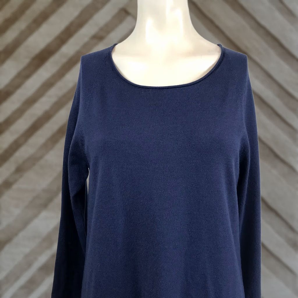 Soft Surroundings Soft Surroundings Sweater Womens XS Navy Blue Knit Tunic Scoop Neck Side Button Size XS / US 0-2 / IT 36-38 - 1 Thumbnail