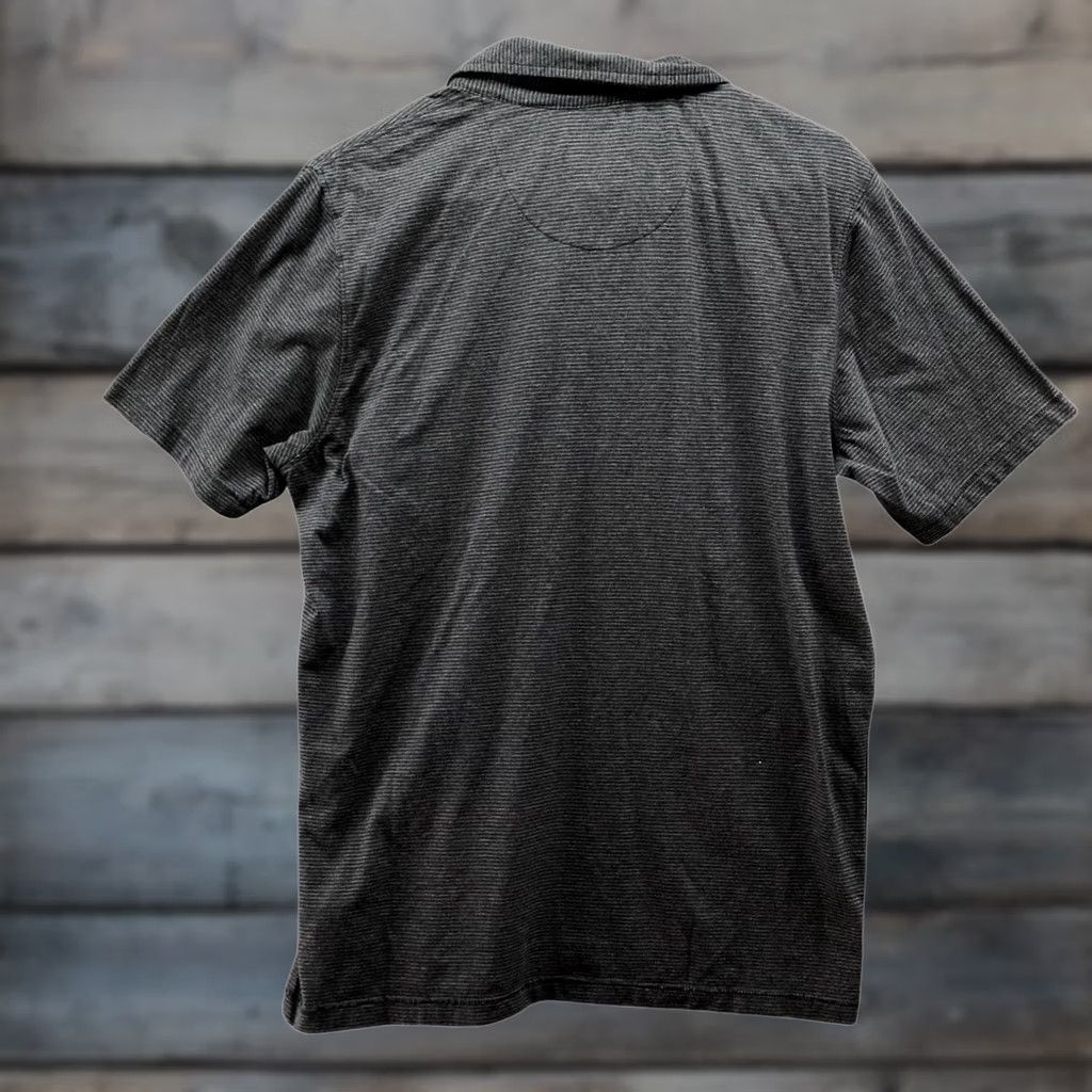 Prana VINTAGE? No. Prana Polo Shirt Mens M Gray Striped Short Sleeve Organic Cotton Blend Shirt Polo Men M Gray Striped Short Sleeve Casual Size US M / EU 48-50 / 2 - 1 Thumbnail